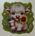 Sweet Sunflower Highland Cow Jumbo Magnet