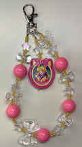 Cosmic Cute: Sailor Moon Pastel Pink Beaded Bag Charm 🌙