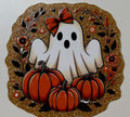 Cozy Autumn Ghost & Pumpkins Jumbo Magnet
