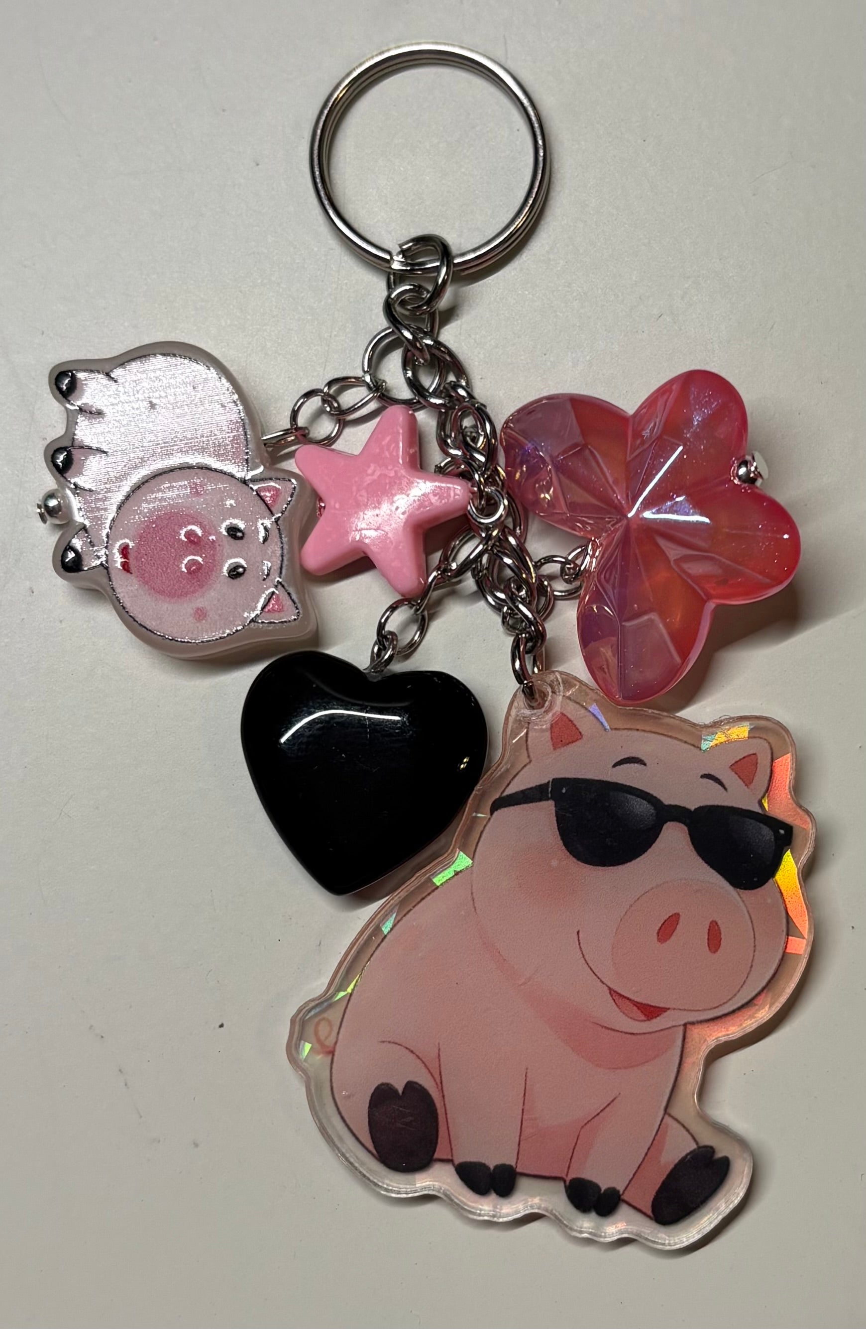"Cool Pig" Maximalist Junk Keychain 🕶️