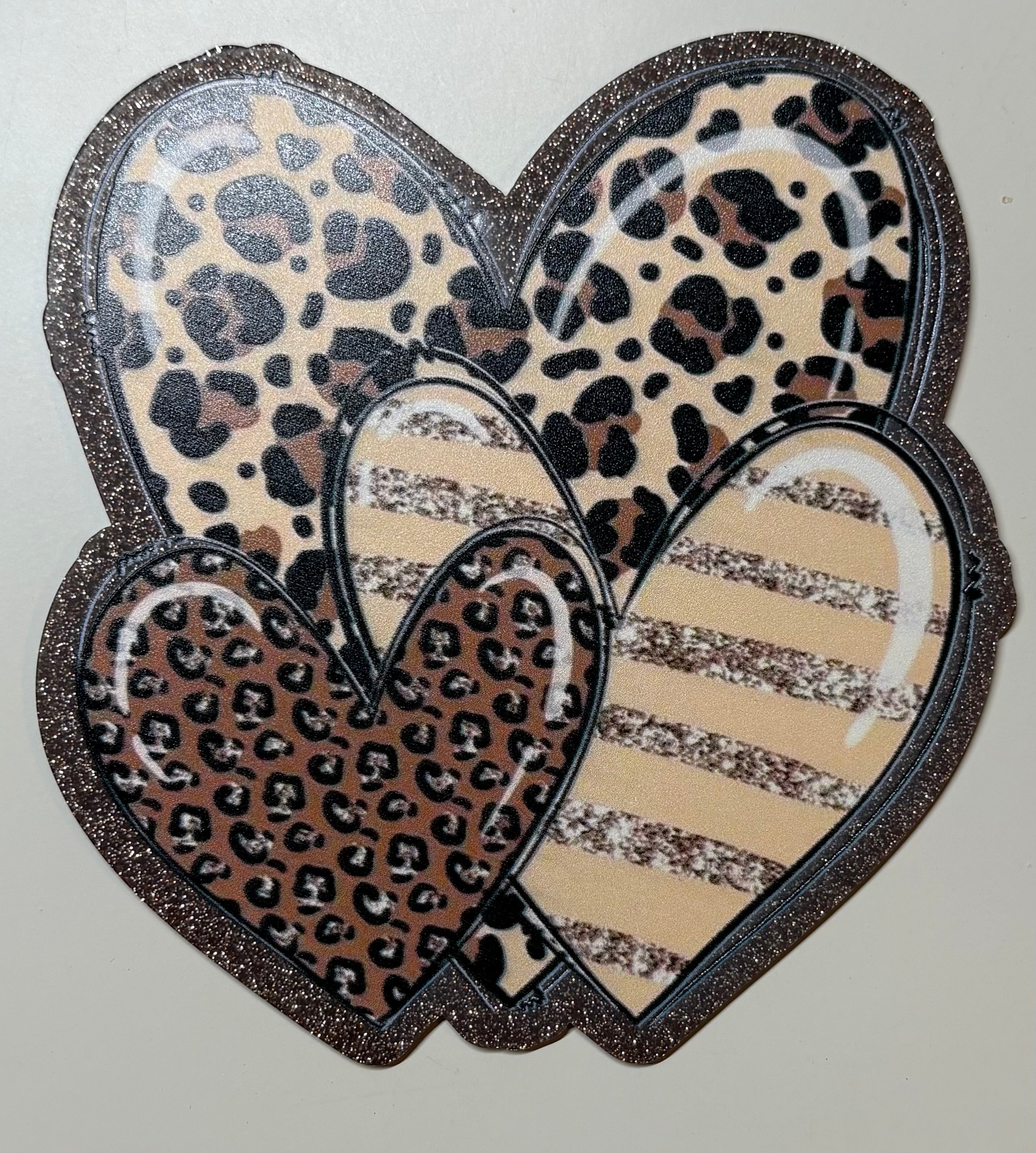 Animal Print Hearts Whimsical Jumbo Magnet