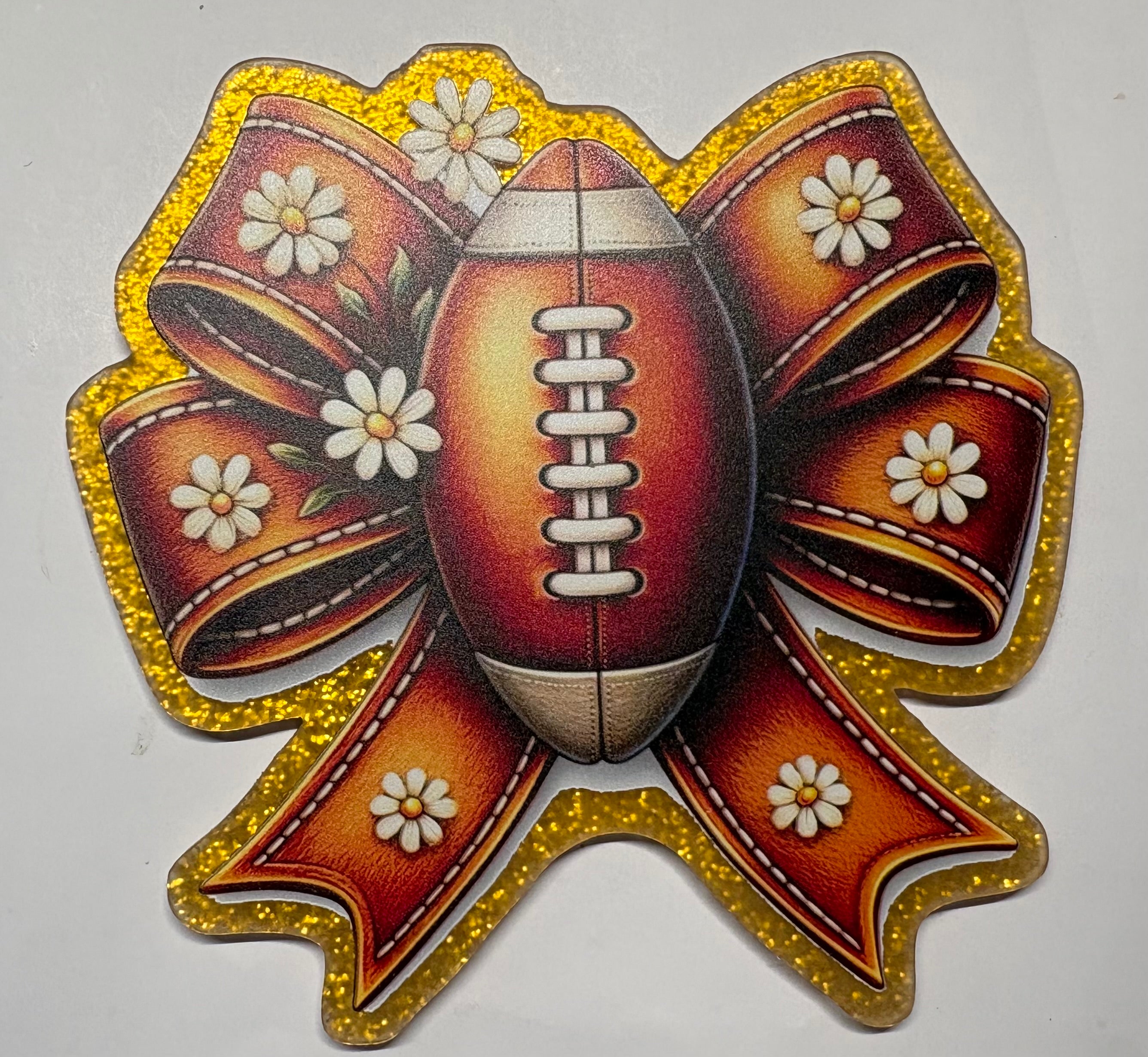 Football Bow Jumbo Magnet