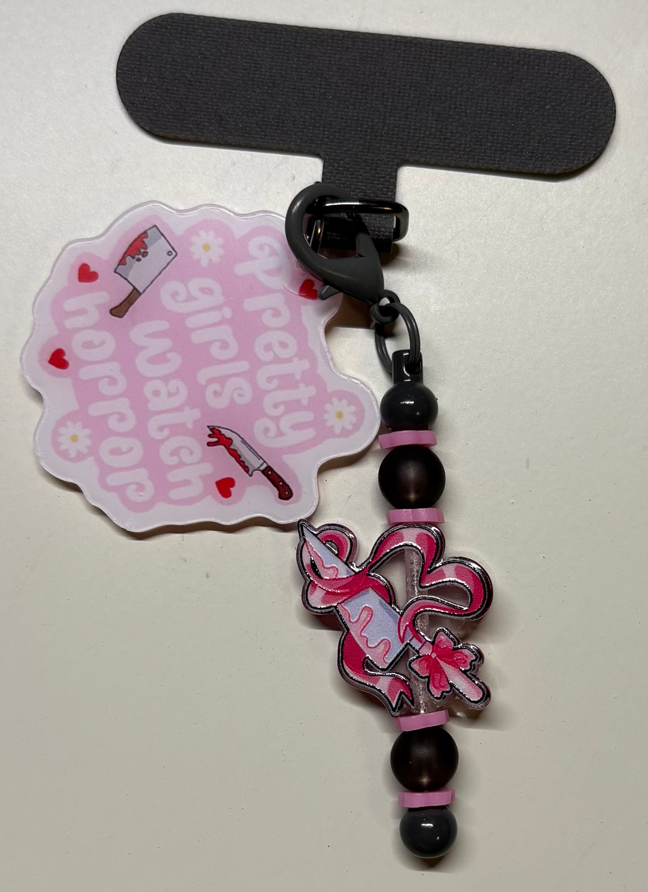🔪 Pretty Girls Watch Horror Phone Charm 🔪