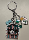 Cozy Bookshop Cat Junk Keychain 🐾