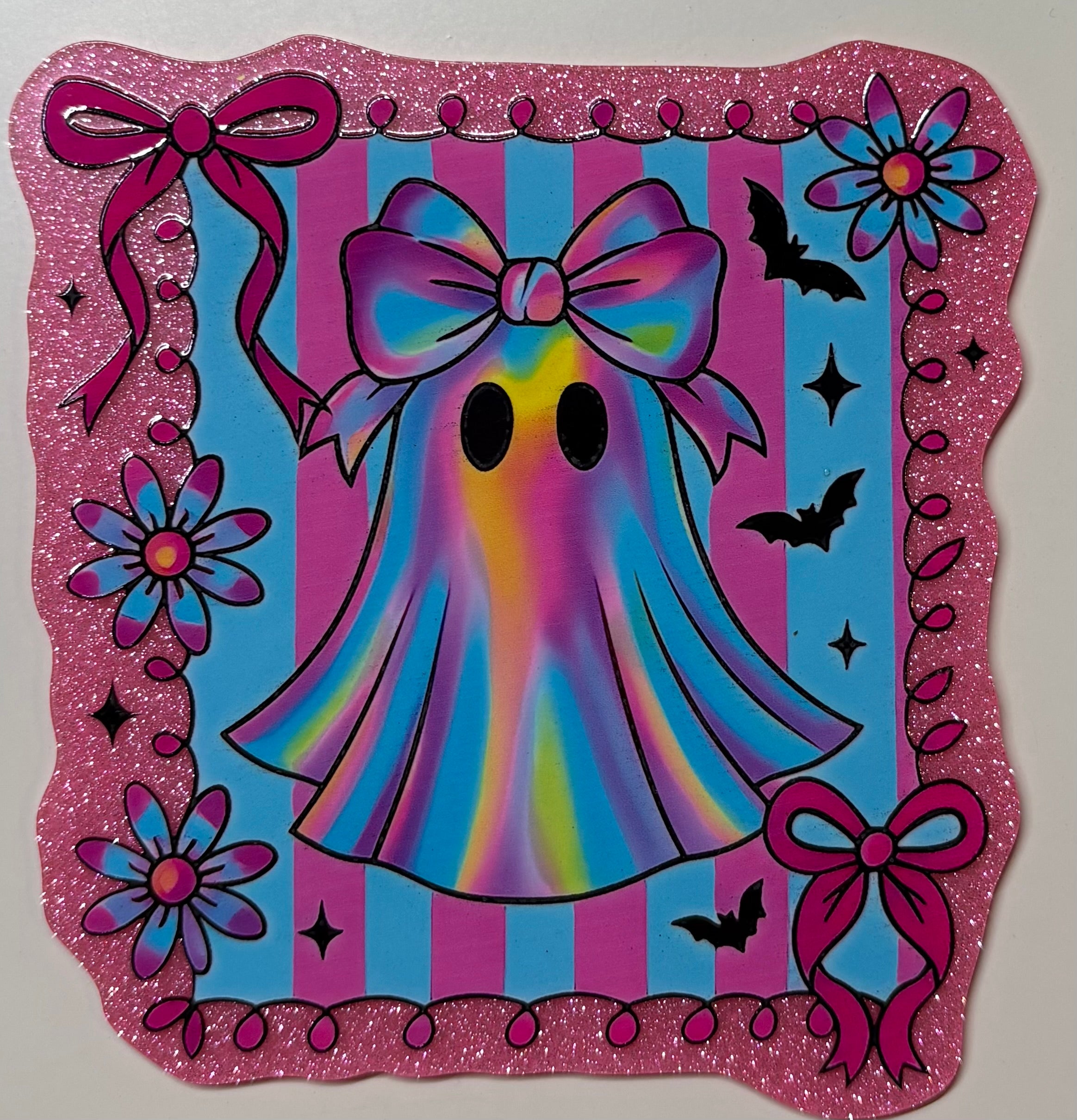 Pastel Goth Rainbow Ghost Jumbo Magnet