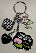 "Say No to Toxic People" Checkered Ace Junk Keychain 🖤