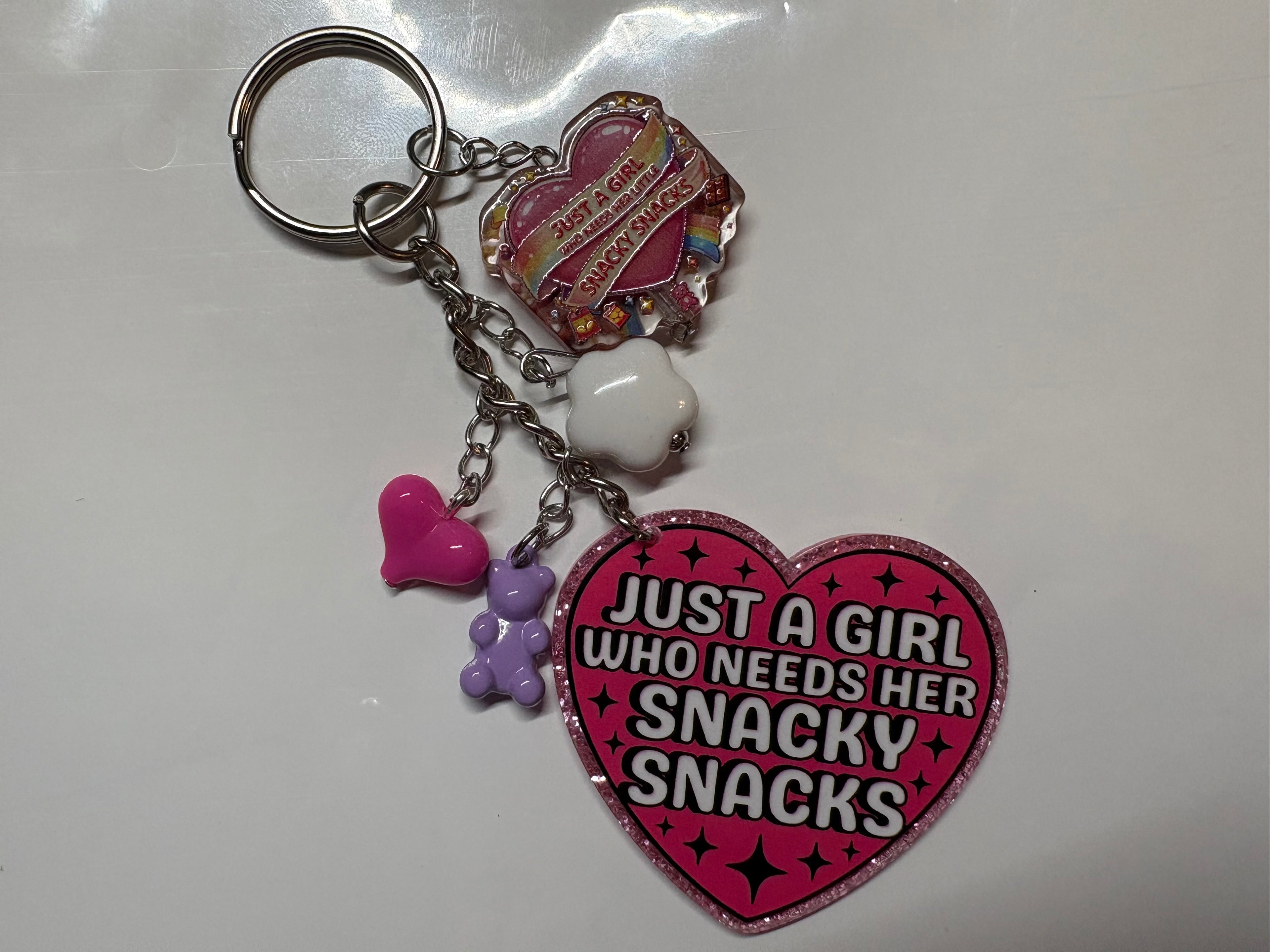 Just a Girl Junk Keychain